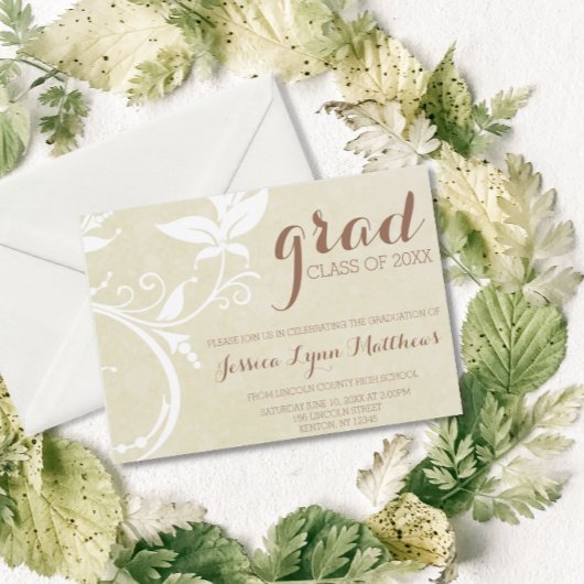 Elegante Vintage Swirl-Klasse 20XX Einladung