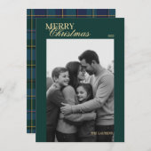 Elegante vintage Tartan Plaid-Festtagskarte Feiertagskarte (Vorne/Hinten)