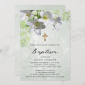 Elegante Vintage Taufe Einladung (Vorne/Hinten)