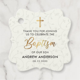 Elegante Vintage Taufe Vielen Dank Geschenkanhänger