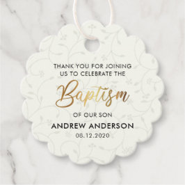 Elegante Vintage Taufe Vielen Dank Geschenkanhänger