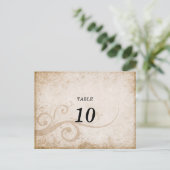 Elegante Vintage Tischnummer Postkarte (Stehend Vorderseite)