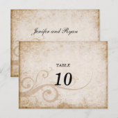 Elegante Vintage Tischnummer Postkarte (Vorne/Hinten)