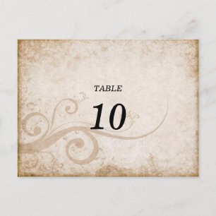 Elegante Vintage Tischnummer Postkarte