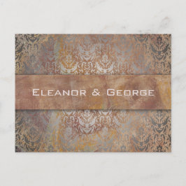 Elegante Vintage toskanische Damaske Hochzeit UAWG Einladungspostkarte