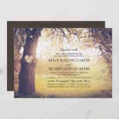 Elegante Vintage Tree Hochzeit Einladung (Vorne/Hinten)