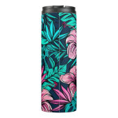 Elegante Vintage tropische Blume und Blätter Kunst Thermosbecher (Rückseite)