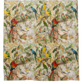 Elegante Vintage tropische Vogelwelten Duschvorhang (Vorderseite)