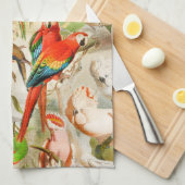 Elegante Vintage tropische Vogelwelten Geschirrtuch (Viertel Falte)