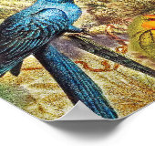 Elegante Vintage tropische Vogelwelten Poster (Ecke)
