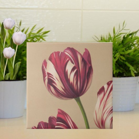 Elegante Vintage Tulip Fliese