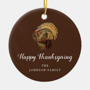 Elegante Vintage Türkei glücklich Thanksgiving Keramik Ornament