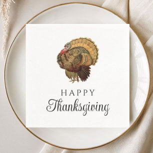 Elegante Vintage Türkei glücklich Thanksgiving Serviette