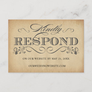 Elegante Vintage Typografie-Online-UAWG-Antwortkar Begleitkarte