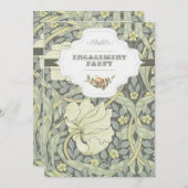 elegante Vintage Typografie-Verlobungsfeier Einladung (Vorne/Hinten)