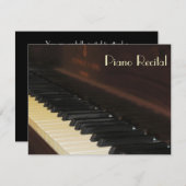 Elegante Vintage Unisex Piano Einladung (Vorne/Hinten)