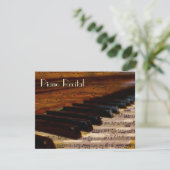 Elegante Vintage Unisex Piano Einladung (Stehend Vorderseite)