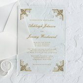 Elegante, Vintage Verzierte Goldskripte-Ecken Acryleinladungen