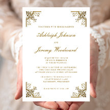 Elegante, Vintage Verzierte Goldskripte-Ecken