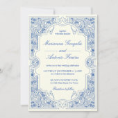 Elegante Vintage verzierte Rahmen-Hochzeitsvorlage Einladung (Vorderseite)