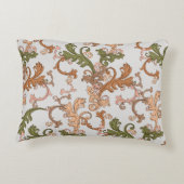 Elegante Vintage Viktorianische Boho Blätter Hinte Dekokissen (Rückseite)