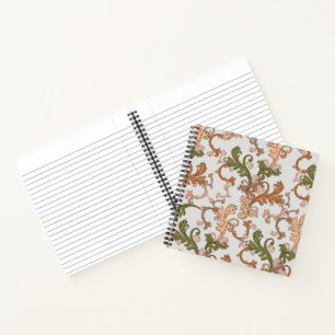 Elegante Vintage Viktorianische Boho Blätter Hinte Notizblock