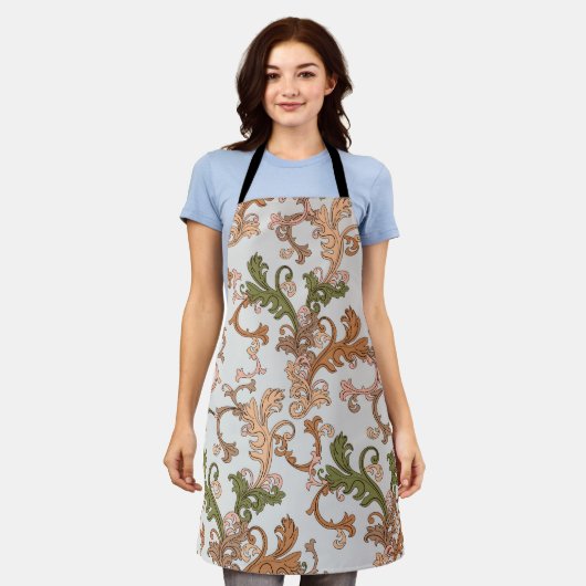 Elegante Vintage Viktorianische Boho Blätter Hinte Schürze (Getragen)