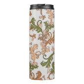 Elegante Vintage Viktorianische Boho Blätter Hinte Thermosbecher (Rückseite)