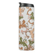 Elegante Vintage Viktorianische Boho Blätter Hinte Thermosbecher (Nach rechts gedreht)