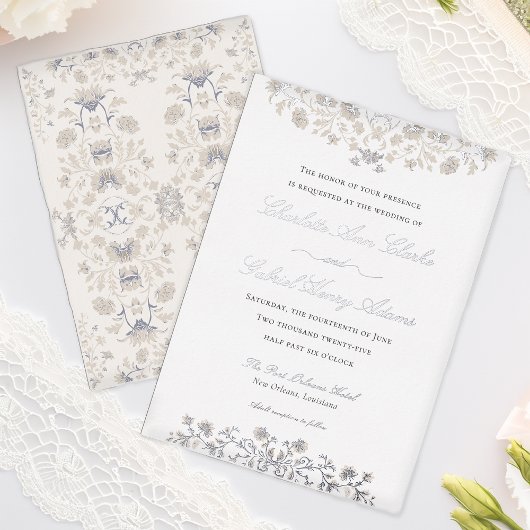 Elegante Vintage Viktorianische Foil Einladung