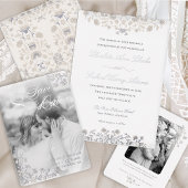 Elegante Vintage Viktorianische Foil Einladung