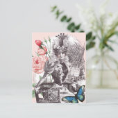 Elegante Vintage Viktorianische Mode-Frau Postkarte (Stehend Vorderseite)