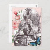 Elegante Vintage Viktorianische Mode-Frau Postkarte (Vorne/Hinten)