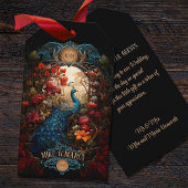 Elegante Vintage Viktorianische Pfauenromantik Geschenkanhänger