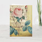 Elegante Vintage Viktorianische Rose Antike Musikn Karte (Rückseite)