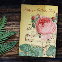 Elegante Vintage Viktorianische Rose Antike Musikn