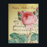 Elegante Vintage Viktorianische Rose Antike Musikn Postkarte<br><div class="desc">Alte Noten aus dem 19. Jahrhundert auf einem gelben antiken Papierhintergrund,  perfekt als Muttertagskarte oder der Text kann für eine Valentinerkarte,  Geburtstagskarte,  Jubiläumskarte oder zum Ausdruck tiefer Zuneigung bearbeitet werden</div>