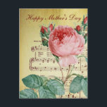 Elegante Vintage Viktorianische Rose Antike Musikn Postkarte<br><div class="desc">Alte Noten aus dem 19. Jahrhundert auf einem gelben antiken Papierhintergrund,  perfekt als Muttertagskarte oder der Text kann für eine Valentinerkarte,  Geburtstagskarte,  Jubiläumskarte oder zum Ausdruck tiefer Zuneigung bearbeitet werden</div>