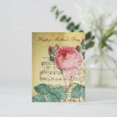Elegante Vintage Viktorianische Rose Antike Musikn Postkarte (Stehend Vorderseite)