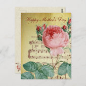 Elegante Vintage Viktorianische Rose Antike Musikn Postkarte (Vorne/Hinten)