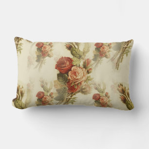 Elegante Vintage Viktorianische Rose Blumenmuster Lendenkissen