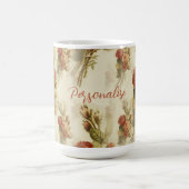 Elegante Vintage Viktorianische Rose Personalisier Kaffeetasse (Mittel)