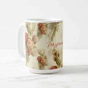 Elegante Vintage Viktorianische Rose Personalisier Kaffeetasse