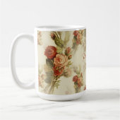 Elegante Vintage Viktorianische Rose Personalisier Kaffeetasse (Links)