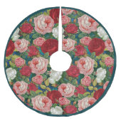 Elegante Vintage Viktorianische Rose Rosa  Polyester Weihnachtsbaumdecke (Vorderseite)