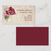 Elegante Vintage Viktorianische Rote Rose Einzigar Visitenkarte (Vorne/Hinten)