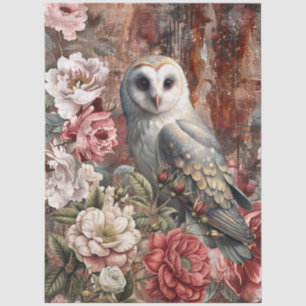 Elegante Vintage-Viktorianische Rustikale Florale Seidenpapier