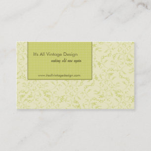 Elegante Vintage-Visitenkarte in Creme und Erbseng Visitenkarte