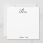 Elegante Vintage Vogelblütenlandschaft, kundenspez Mitteilungskarte (Vorderseite)