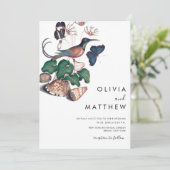 Elegante Vintage Vogelhochzeit Einladung (Stehend Vorderseite)